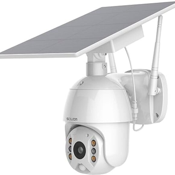 SOLIOM S600 Outdoor WiFi Security Camera - 360° Pan Tilt, Solar Powered - Picture 1 of 3